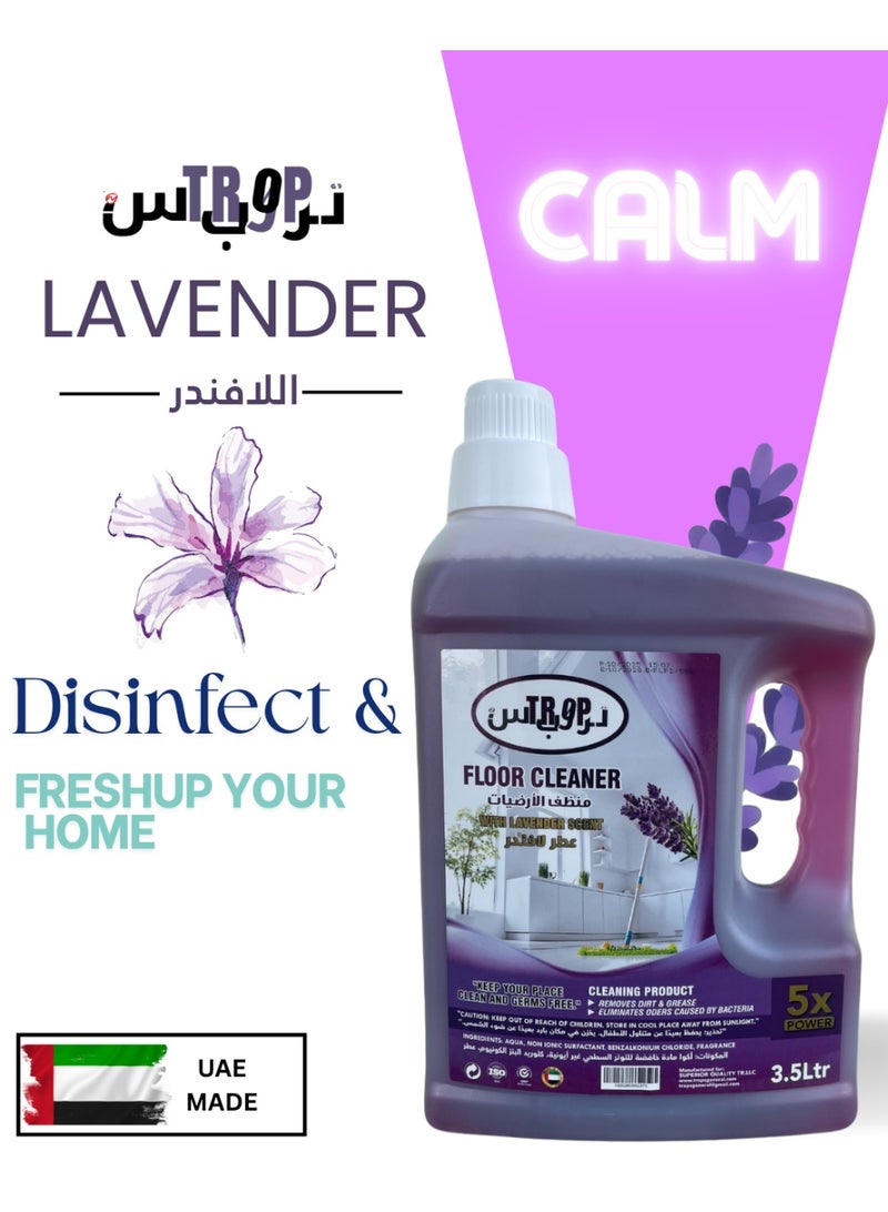 TROPS Lavender Scent Floor Cleaner 3.5 L Pack Of 3+1 OFFER PACK - Image 2