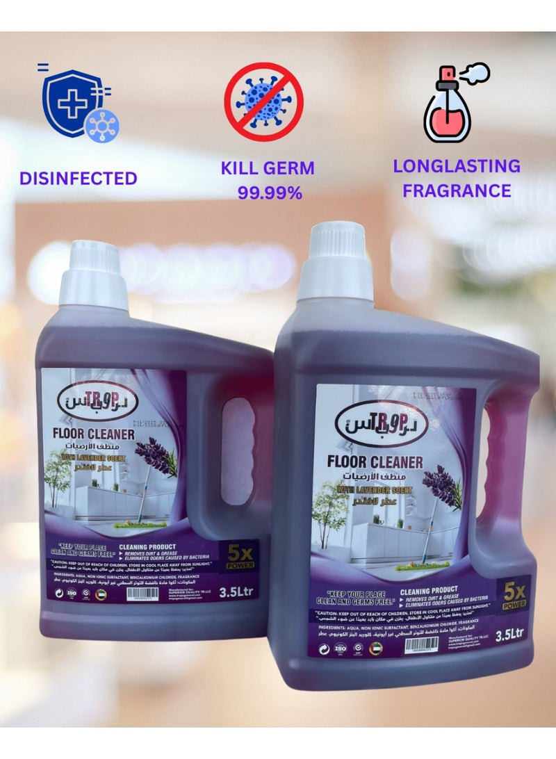 TROPS Lavender Scent Floor Cleaner 3.5 L Pack Of 3+1 OFFER PACK - Image 3