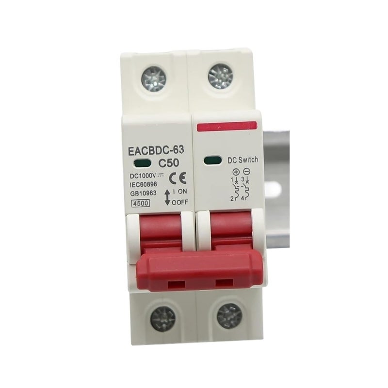 DC 1000V 3P 63A Solar Mini Circuit Breaker MCB Overload Protection Switch for Photovoltaic PV System - Image 2