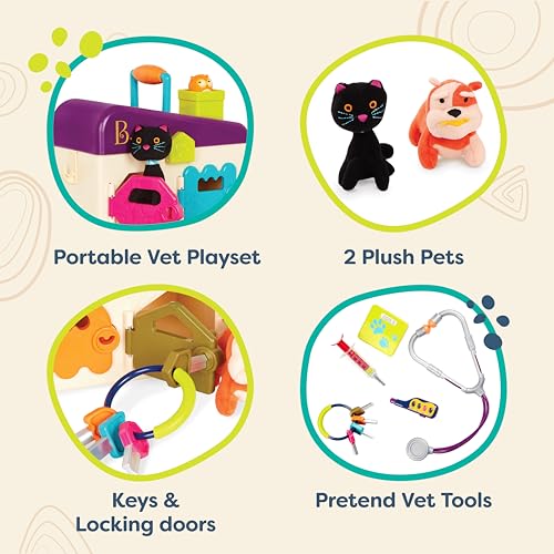 B. toys – Toy Vet Set For Toddlers, Kids – Pet Care – Pretend Play Set – Tools, Plush Toys – 2+ Years - Image 4