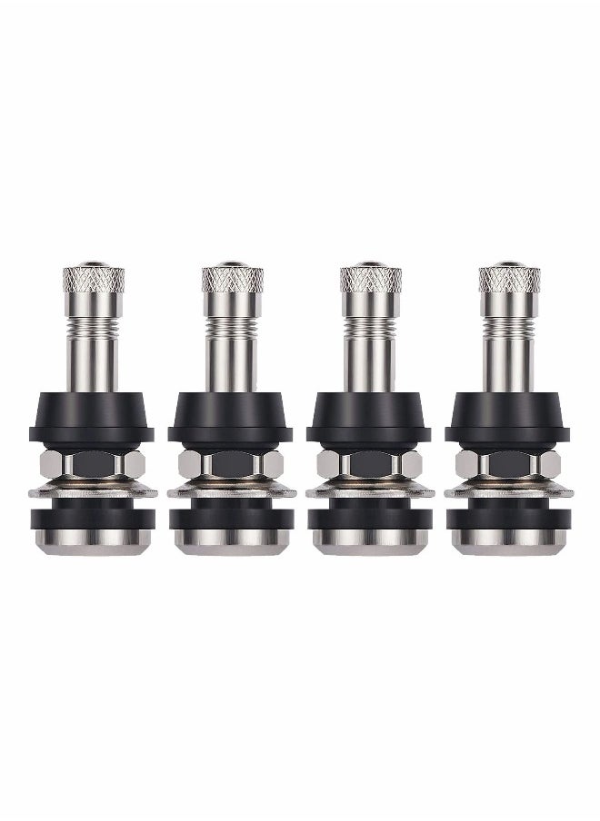 Generic - TR416 Metal Valve Stems 4 Pieces Tire High Pressure Outer Mount Fits 0.453" and 0.625" Rim Hole 1 1/2" Long - Image 1