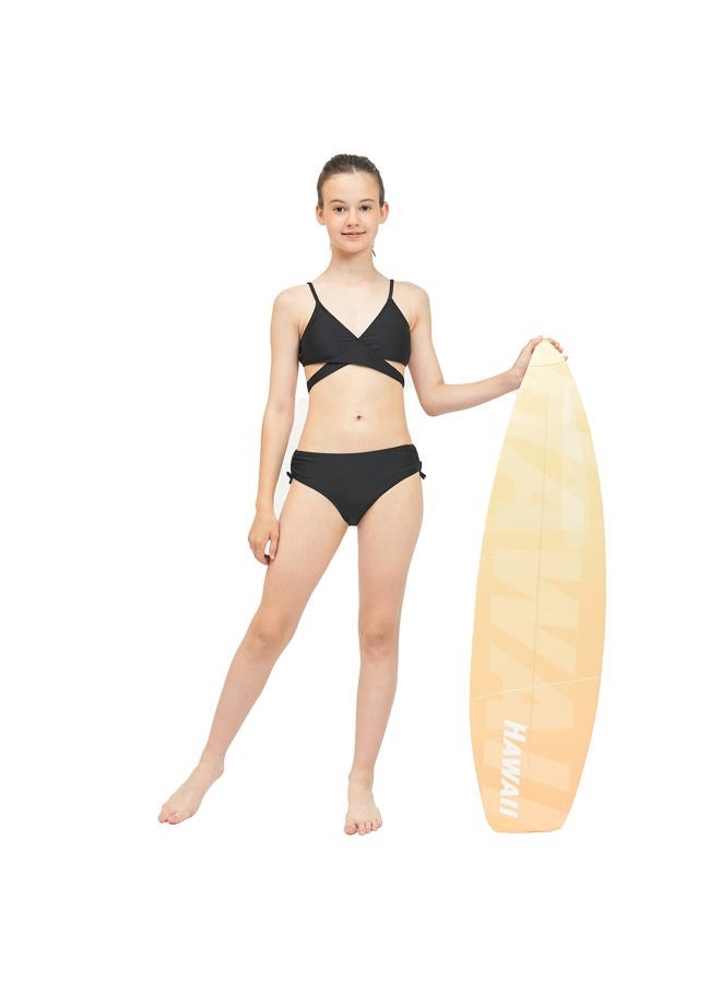 MIENOE Teen Girls Two-Piece Bikini Swimsuits | Removable Chest Pad Nylon Swimwear Kids Size 6-17 Years, Black -️︎ Cross Style, 12-13 Years - Image 2