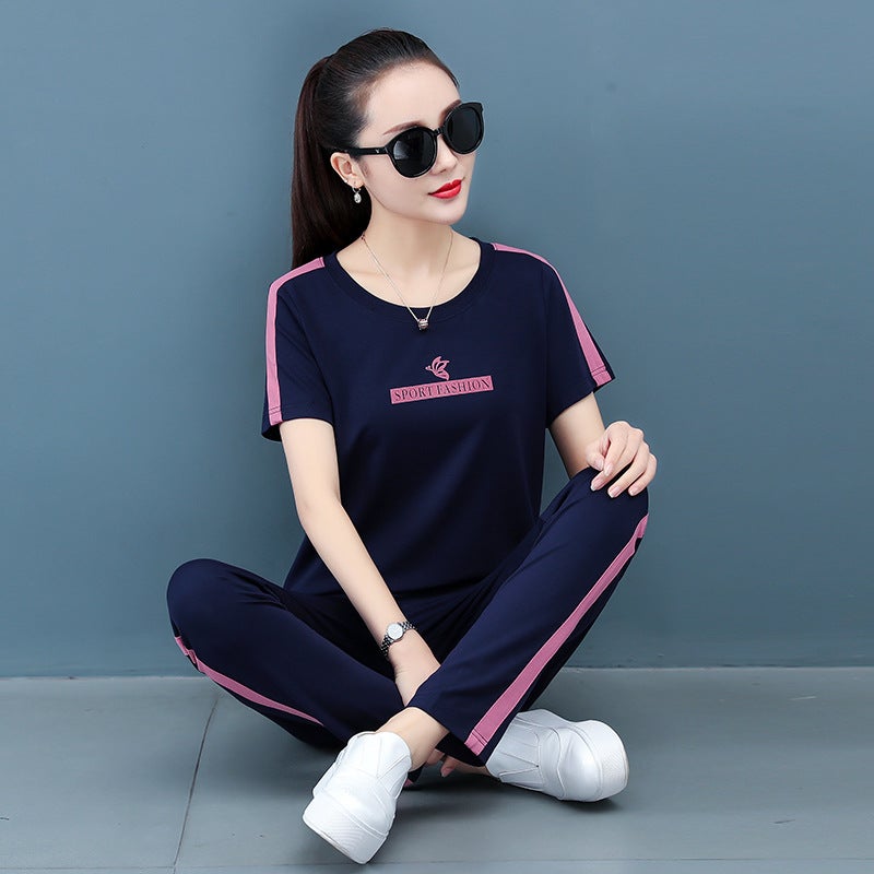 Generic 2022 Summer Fashion Casual Womens Sport Suit 7716 royal blue suit 