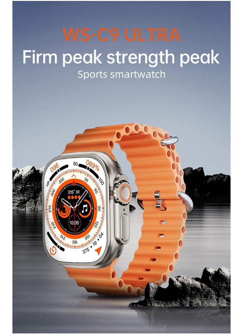AROAQ - Smart Watch C9 Ultra Health Fitness Tracker Sport Watch 49MM- Orange - Image 1