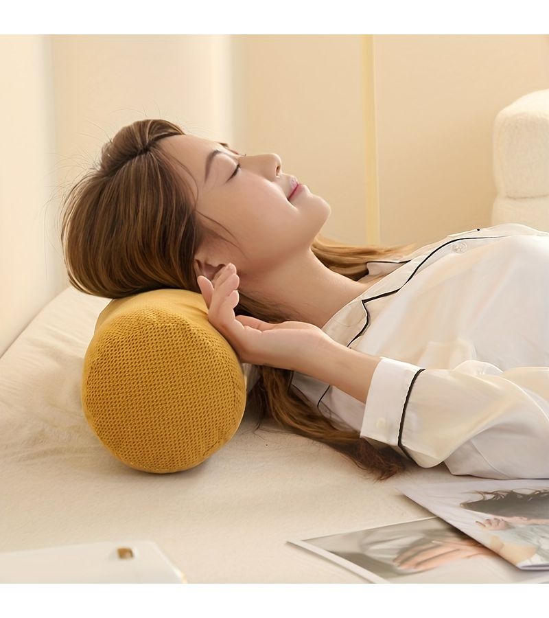 Hemp Color Cylindrical Sleeping Pillow Neck Pillow 40x15cm 15.75x5.9inch Removable Washable Cover Suitable For Bed Sofa Bay Window - Image 5