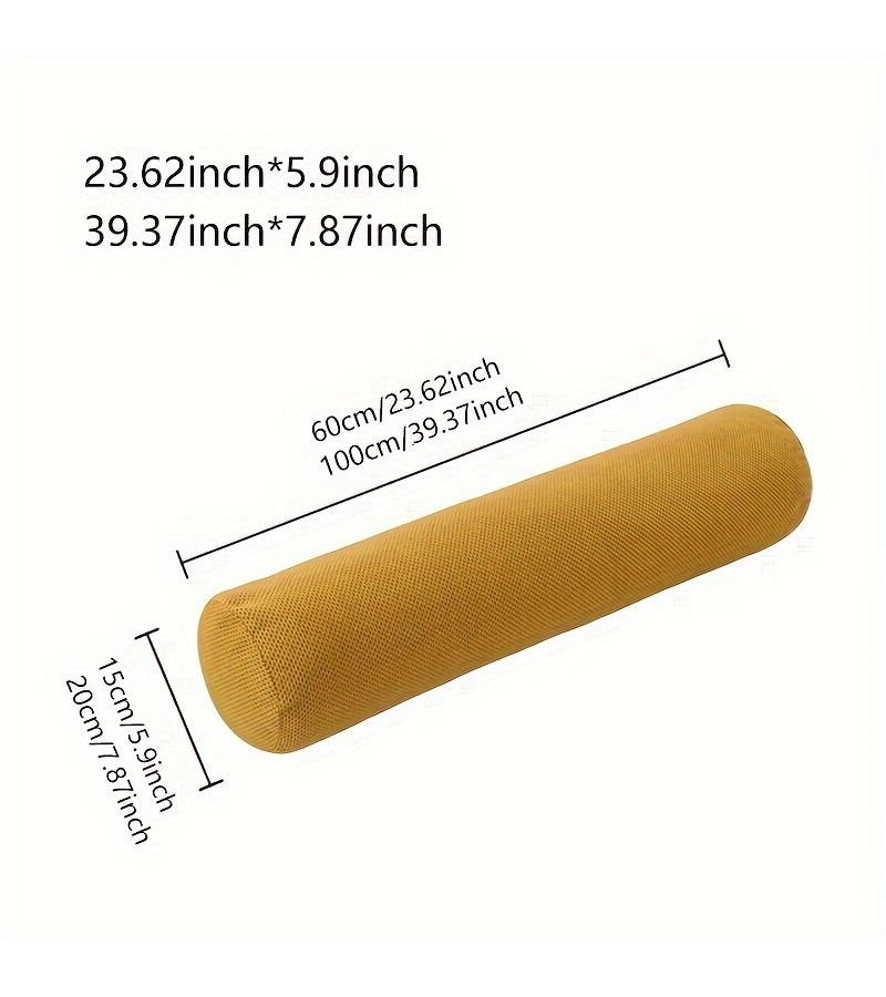 Hemp Color Cylindrical Sleeping Pillow Neck Pillow 40x15cm 15.75x5.9inch Removable Washable Cover Suitable For Bed Sofa Bay Window - Image 4