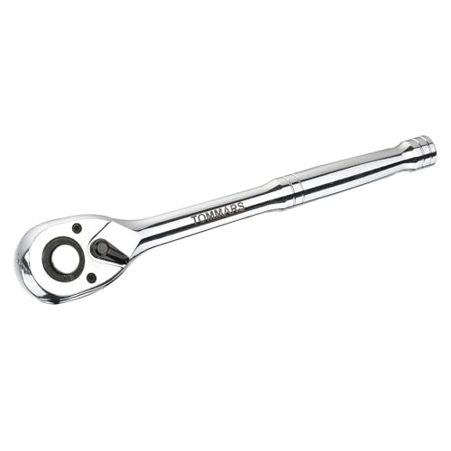 TOMMARS 1/2" Drive Ratchet Wrench, 72-Tooth Quick-Release Reversible Socket Ratchet, 5° Swing Arc Mechanic Hand Tool, Automotive Repair & Gifts for Men - Image 1