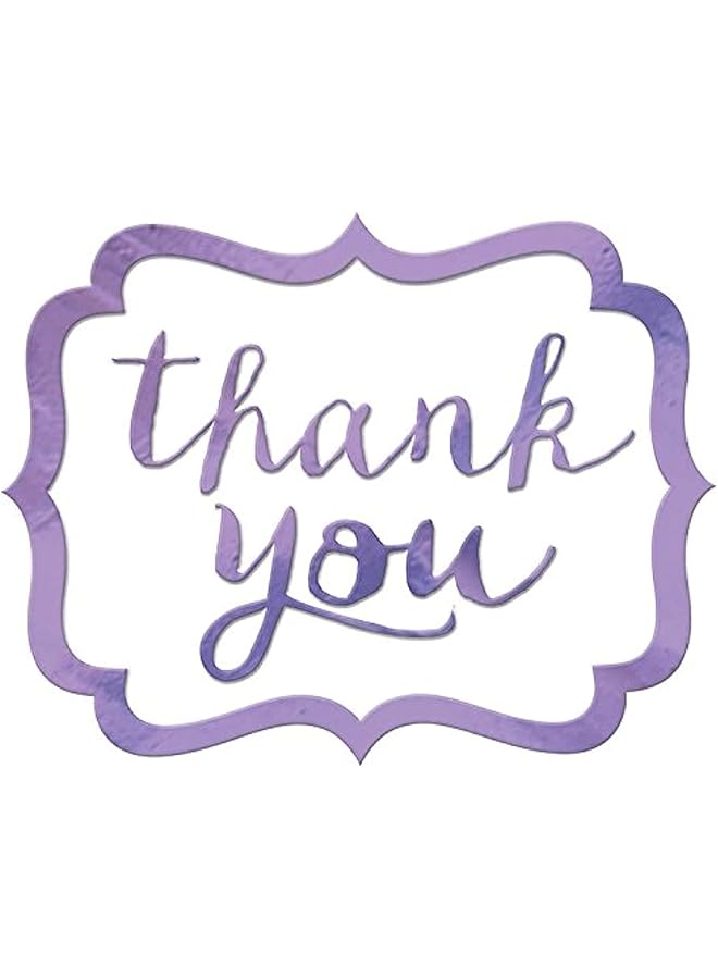 Amscan Lavender Thank You Stickers 50Pcs