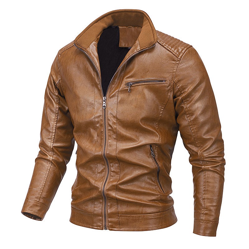 Outdoor Thickened Leather Men'S Warm Jacket Jacket Men'S Motorcycle Leather Jacket Men'S Clothing - Image 2