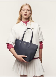 LACOSTE Women's L12.12 Concept Fashion Versatile Large Capacity Zipper Handbag Tote Bag Shoulder Bag Medium Black  - Image 4