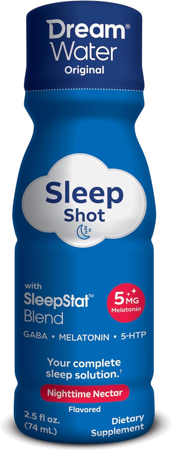 Dream Water Sleep Aid Supplement Drink Melatonin 5mg GABA 5HTP Zero Sugar Natural Flavors No Added Colors 25 oz Liquid Sleep Shots Nighttime Nectar 12Count - Image 4