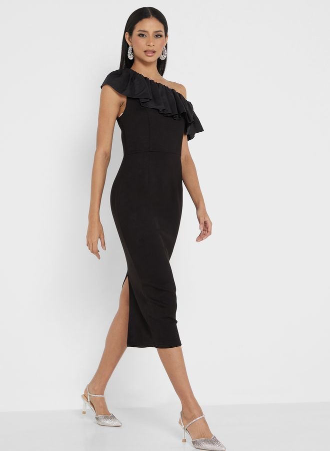 Ruffle One-Shoulder Dress