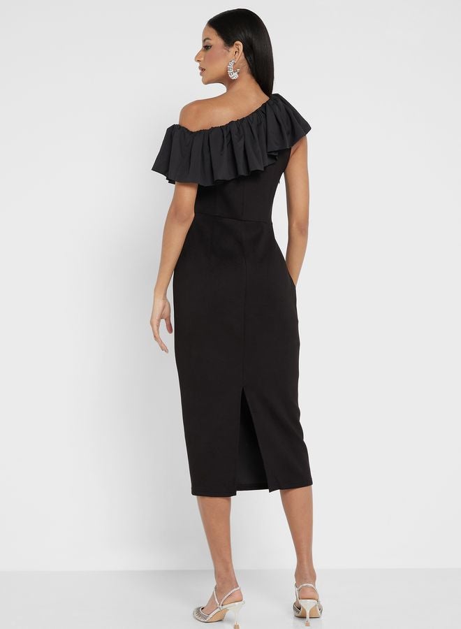 Ruffle One-Shoulder Dress