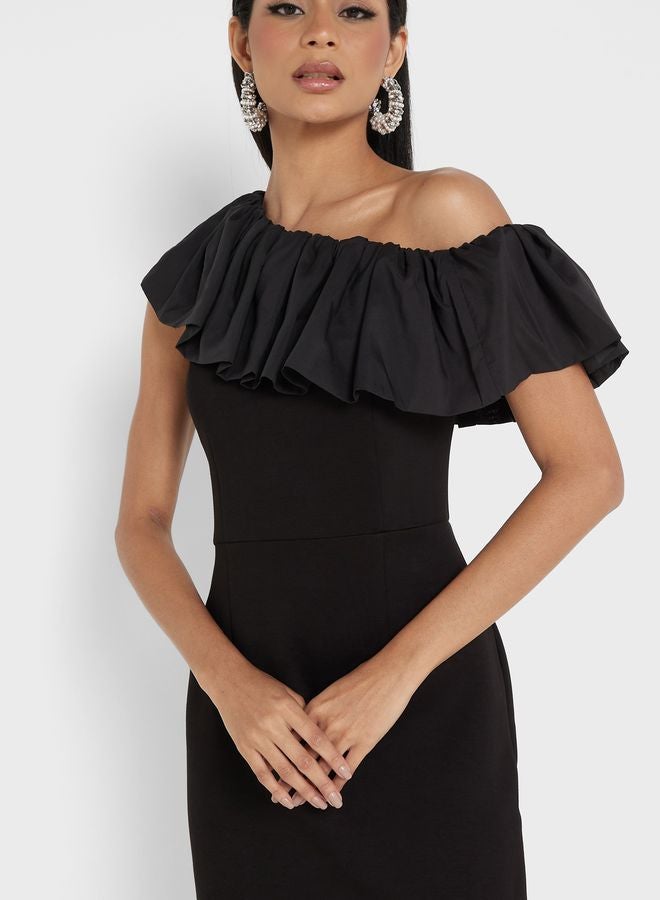 Ruffle One-Shoulder Dress