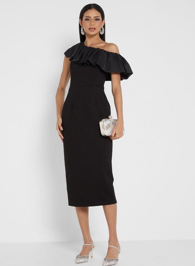 Ruffle One-Shoulder Dress