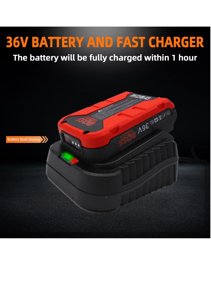Comprehensive 36V Li-ion Cordless Drill Set - Rechargeable Power with Dual Batteries, 28-Piece Kit for Home and Office