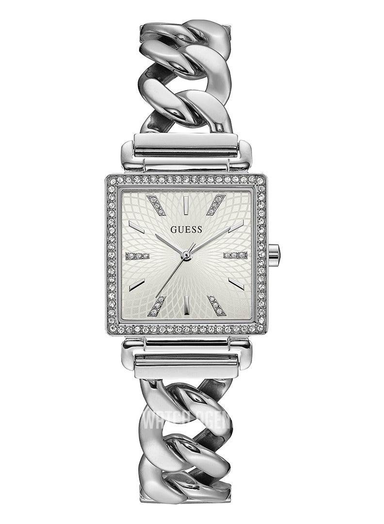 Guess Silver-Tone Crystal-Accented Watch For Women-W1030L1 - Image 1