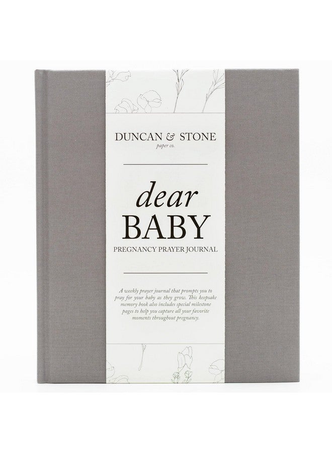 DUNCAN & STONE PAPER CO. Pregnancy Prayer Journal - Christian Pregnancy Journal For Milestones - Linen-Bound Baby Book Keepsake - Gifts For Expecting Moms (Grey, 110 Pages) - Image 1