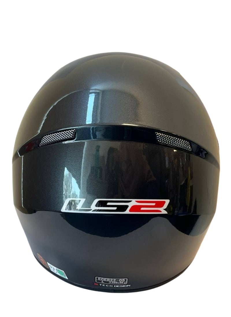 LS2 HELMETS Blast Full Face Motorcycle Helmet – Gray Metallic Lightweight, ECE Certified, Aerodynamic, Anti-Scratch Visor, for Men & Women Riders - Size Extra Large  - Image 3