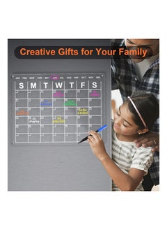 KASTWAVE Dry Erase Board Calendar, Acrylic Magnetic Dry Erase Board Calendar for Fridge, Reusable Clear Dry Erase Board Calendar for Fridge, Acrylic Calendar Planner Board for Refrigerator (2PCS)  - Image 4