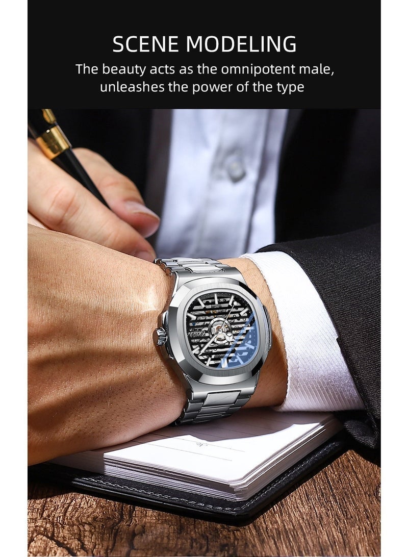 Chenxi Men’s Mechanical Wrist Watch with Luxury Modern Design, Water Resistant, Scratch-Resistant Glass, Full Stainless Steel with Elegant Box - Image 4