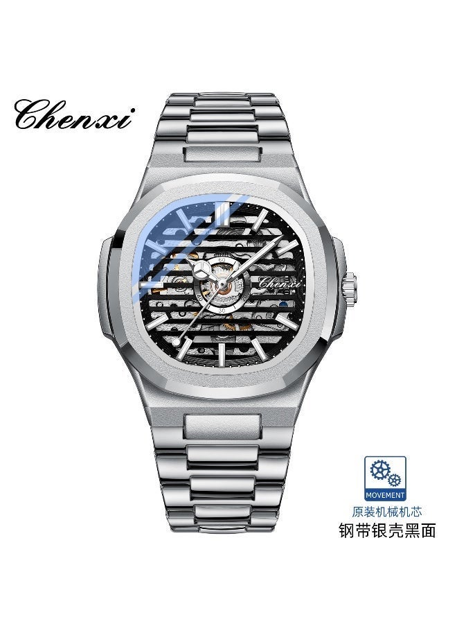 Chenxi Men’s Mechanical Wrist Watch with Luxury Modern Design, Water Resistant, Scratch-Resistant Glass, Full Stainless Steel with Elegant Box - Image 1