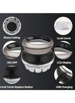 SYOSI Men Hair Clippers for Bald Head, Portable Electric Crew Cut Hair Removal Machine, Round Shaved Head Hair Trimmer, Waterproof, Rechargeable, Ideal for Hair Care and Balding  - Image 3