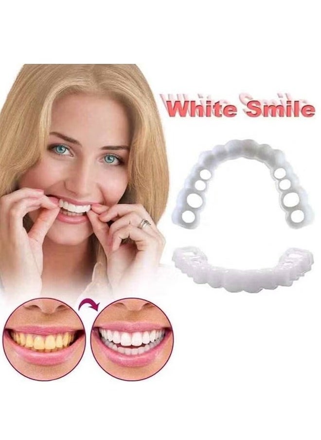 Instant Smile Perfect Smile Upper Veneer False Teeth, Nature, and Comfortable, One Size Fits Most.  Fix Your Smile at Home in Minutes!  Comfortable Upper Cosmetic Veneer for A Perfect Smile!  - Image 3