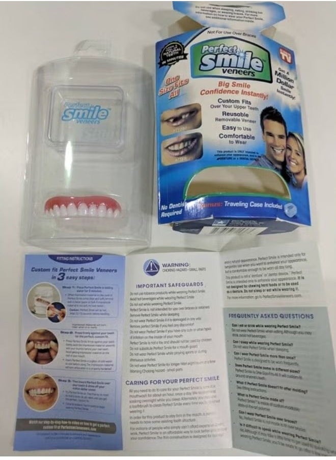 Instant Smile Perfect Smile Upper Veneer False Teeth, Nature, and Comfortable, One Size Fits Most.  Fix Your Smile at Home in Minutes!  Comfortable Upper Cosmetic Veneer for A Perfect Smile!  - Image 5
