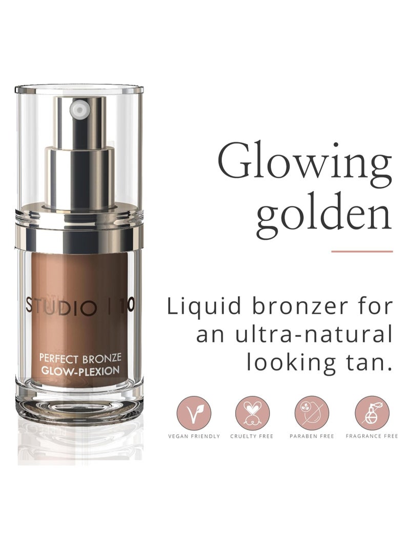 Studio 10 Perfect Bronze Glow plexion Liquid Bronzer and Illuminator Bronzer Drops for Mature Skin Targets Wrinkles and Shields Against Environmental Aggressors - Image 3
