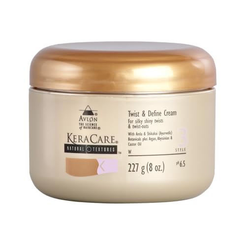 Avlon KeraCare Natural Textures Twist and Define Cream 8 oz - With Amla & Shikakai Ayurvedic Botanicals - Argan, Abyssinian & Castor Oil - Smooth, Well Defined Twists & Twist Outs - Image 1