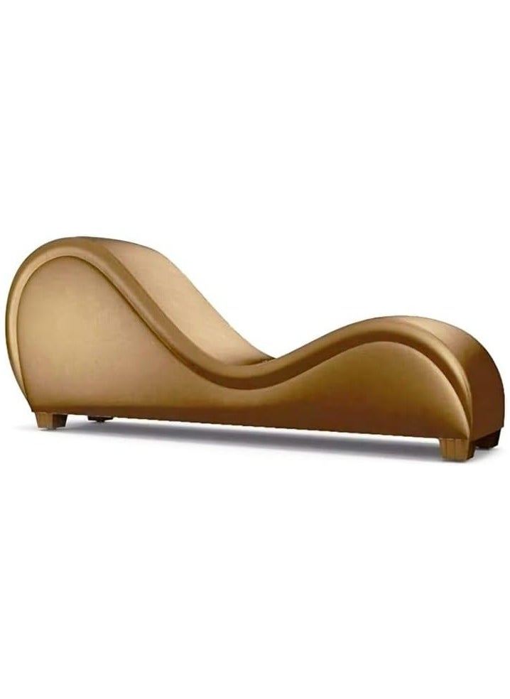 AMF Furniture AMF Furniture Leather S-Shaped Sofa Chaise - Brown | Faux Leather Loveseat, Space-Saving Modern Design | Comfortable & Sturdy | No Assembly Required 