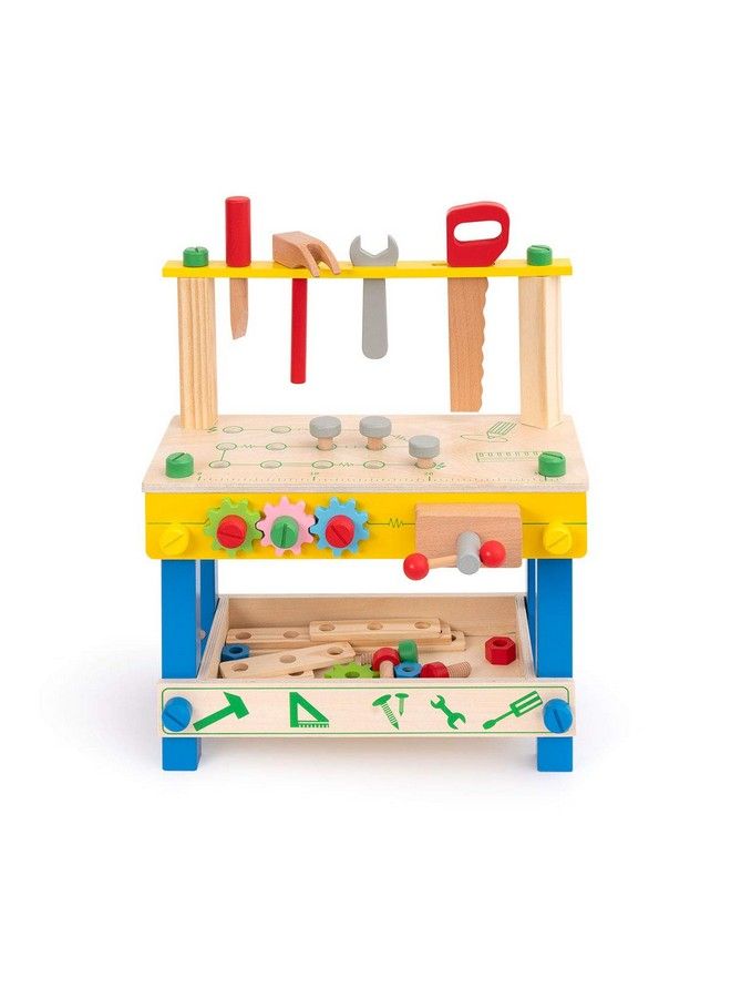 ROBUD Wooden Tool Workbench Toy For Kids & Toddlers With Wood Tool Set Gift For Boys Girls 3 Year Old And Up - Image 1