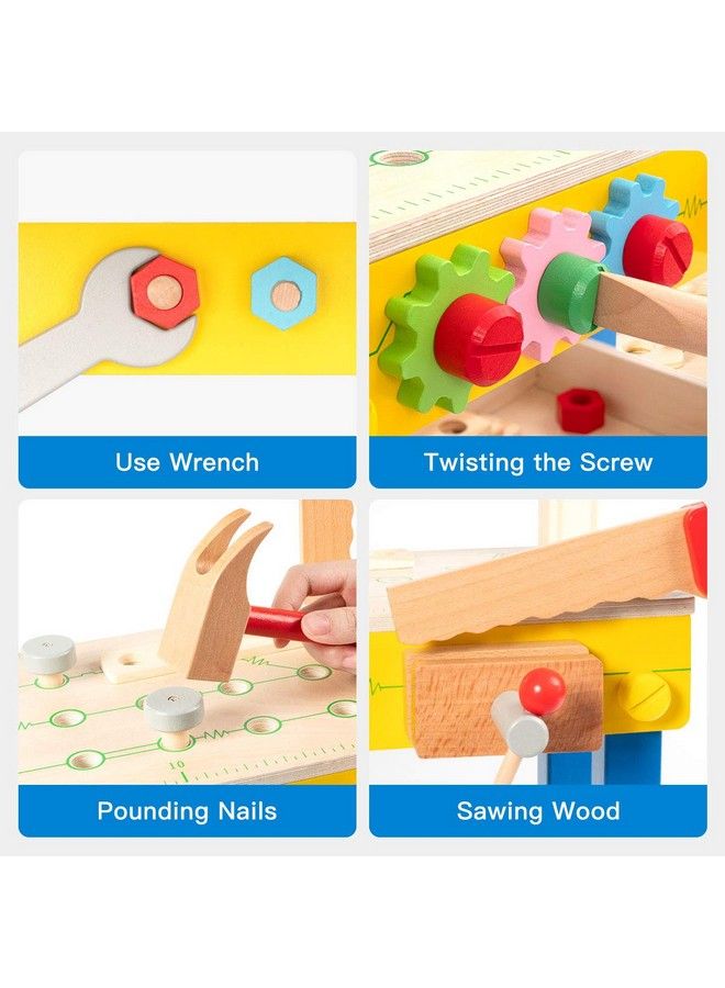 ROBUD Wooden Tool Workbench Toy For Kids & Toddlers With Wood Tool Set Gift For Boys Girls 3 Year Old And Up - Image 4
