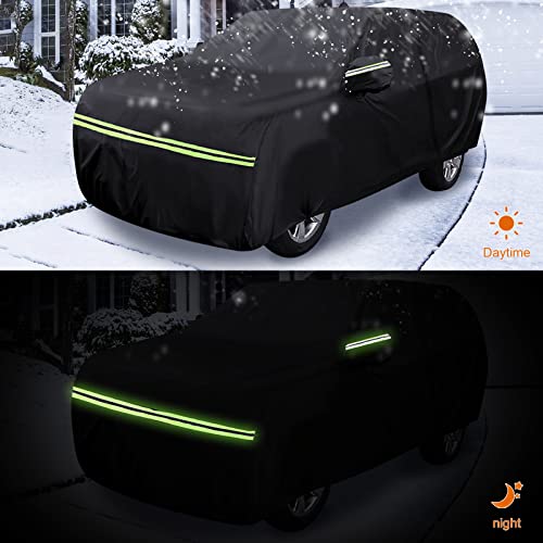 SPORTULI Waterproof Car Covers Replace for 1999-2025 Ford Focus Hatchback, 6 Layers All Weather Custom-fit Car Cover with Zipper Door & Windproof Bands for Snow Rain Dust Hail Protection (Hatchback) - Image 4