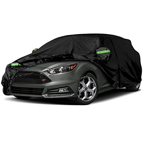 SPORTULI Waterproof Car Covers Replace for 1999-2025 Ford Focus Hatchback, 6 Layers All Weather Custom-fit Car Cover with Zipper Door & Windproof Bands for Snow Rain Dust Hail Protection (Hatchback) - Image 1