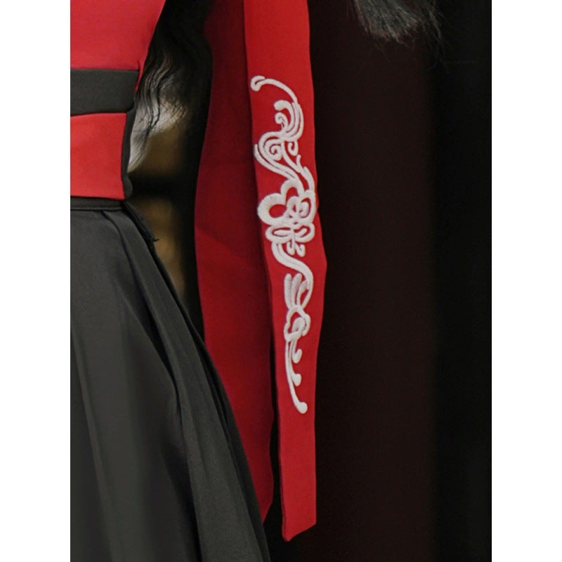 5969 Han Dynasty Crane Embroidered Cross-Collar Martial Arts Style Couple Cp Ancient Style Swordsman Couple Large Size Suit Limited Price 40 - Image 1