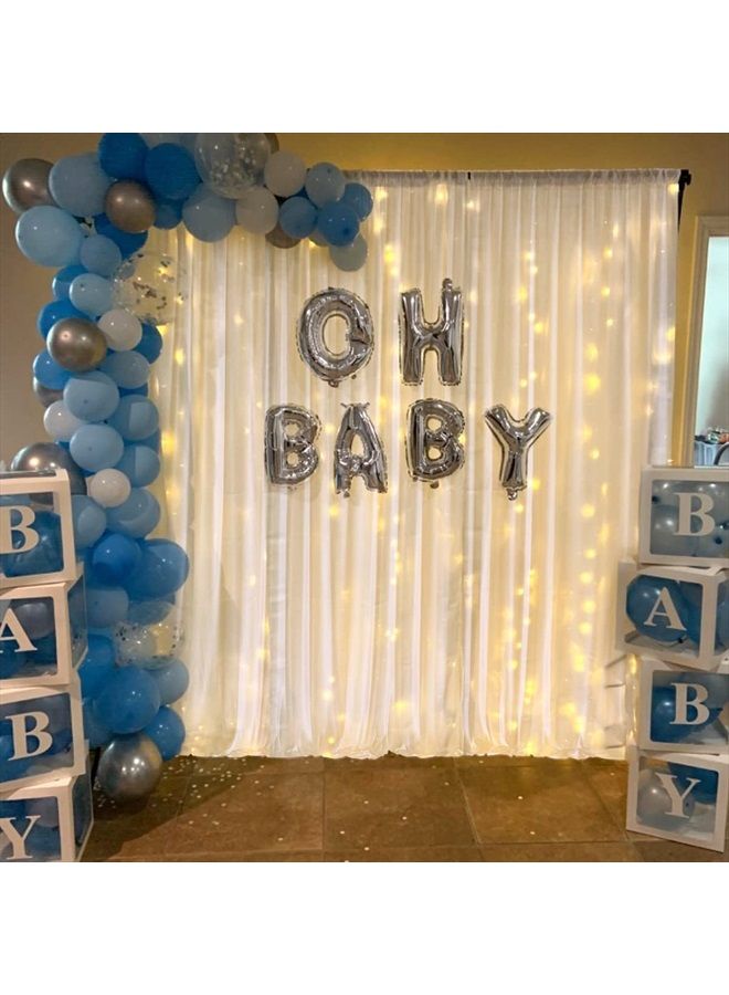 Suppromo 5ft x 10ft White Backdrop Curtain for Parties Wedding White Wrinkle Free Backdrop Drapes Panels for Baby Shower Gender Reveal Birthday Photo Photography Polyester Fabric Background Decoration - Image 3