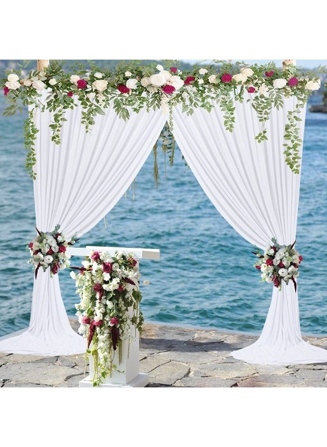 Suppromo 5ft x 10ft White Backdrop Curtain for Parties Wedding White Wrinkle Free Backdrop Drapes Panels for Baby Shower Gender Reveal Birthday Photo Photography Polyester Fabric Background Decoration - Image 4