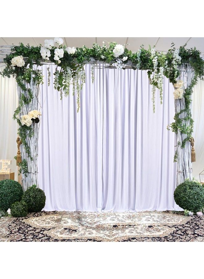 Suppromo 5ft x 10ft White Backdrop Curtain for Parties Wedding White Wrinkle Free Backdrop Drapes Panels for Baby Shower Gender Reveal Birthday Photo Photography Polyester Fabric Background Decoration - Image 2
