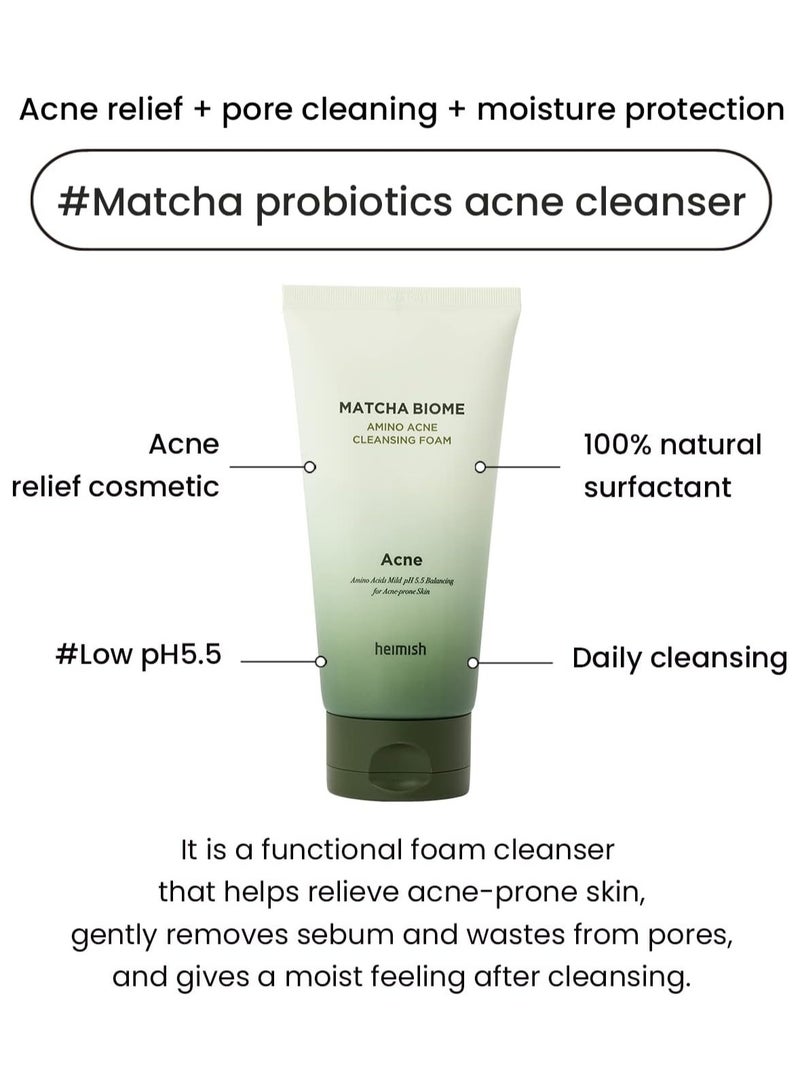 Heimish Matcha Biome Amino Acne Cleansing Foam 150g - Image 4