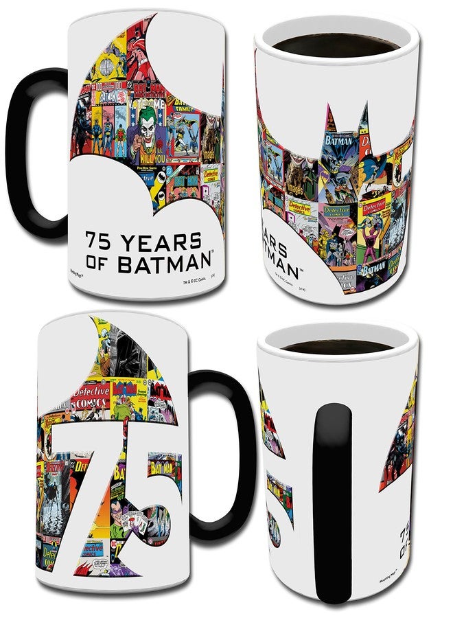 Morphing Mugs DC Comics Justice League (Batman 75th) Ceramic Mug, Black, 1 Count (Pack of 1) - Image 2