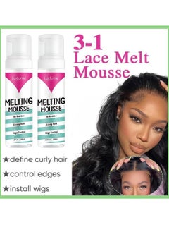 Luxfume 200ml Lace Melting and Holding Mousse 3 in 1 No Residue Strong Hold and Edge Control Glue Less Hair Adhesive for Wigs Extra Hold Lace Melting Mousse Adhesive Wig Spray for Wig Extensions  - Image 2