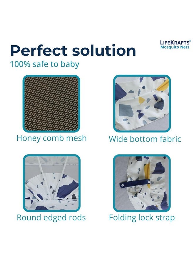 Lifekrafts Foldable Baby Mosquito Net, Bottomless Net For Infants, For Safe & Easy Use,Ensures Your Baby'S Safe Sleep 110 X 65 X 60Cms, For Babies & Toddlers (0 To 18 Months) Color Pattern,Multicolor  - Image 3