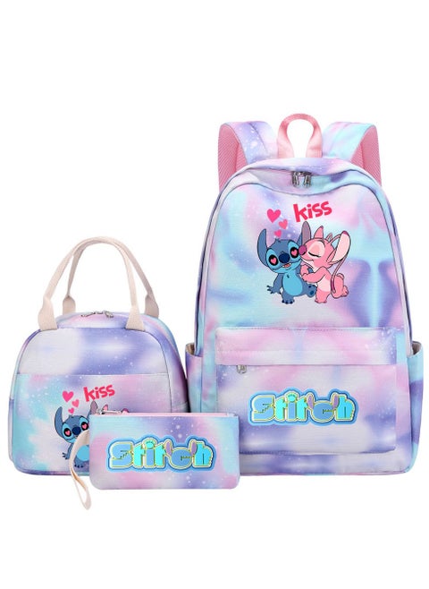 Stitch Cartoon Backpack Three-Piece Set