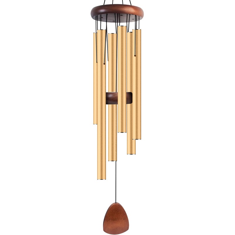 Bursvik Large Aluminium Wind Chimes 37 Inches to Create a Zen Atmosphere Suitable for Outdoor, Garden, Patio Decoration. Classic Wind Chimes with Wind Catcher Suitable as A Gift for Unisex(Gold) - Image 1