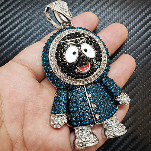 BLINGFACTORY Hip Hop Iced Large BRICK SQUAD ESKIMO Pendant & 18" 1 ROW Tennis Choker Chain Necklace - Image 5
