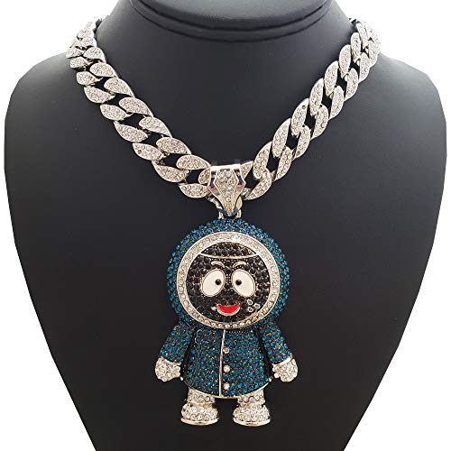 BLINGFACTORY Hip Hop Iced Large BRICK SQUAD ESKIMO Pendant & 18" 1 ROW Tennis Choker Chain Necklace - Image 2