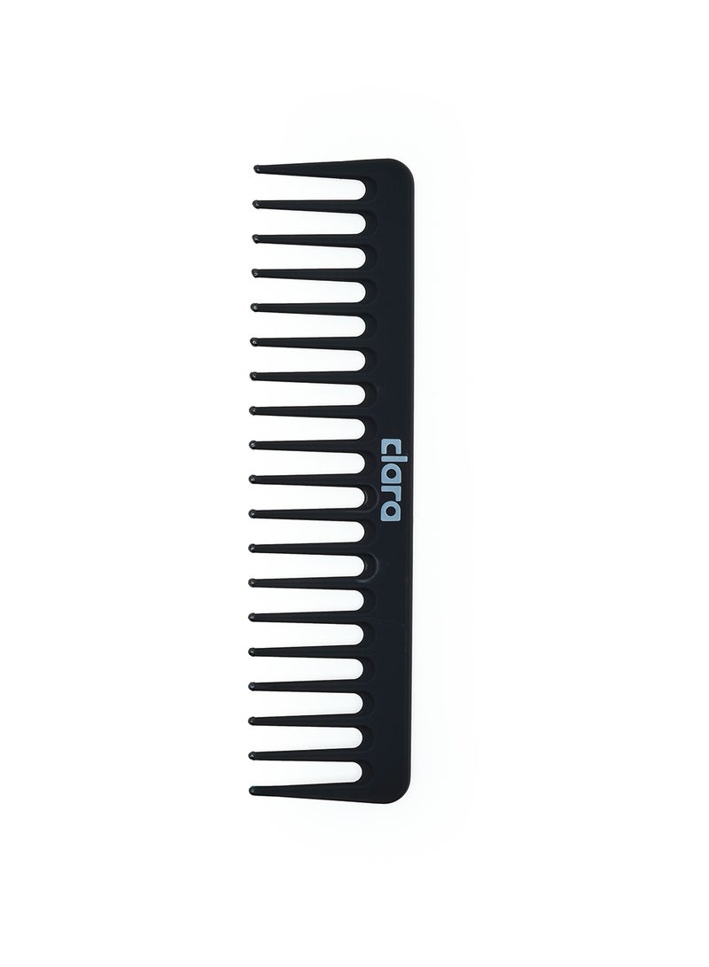 Clara Wide-Tooth Comb Brush – Curl Defining & Volume Styling Comb – Anti-Frizz Detangling for Wavy & Curly Hair black - Image 1