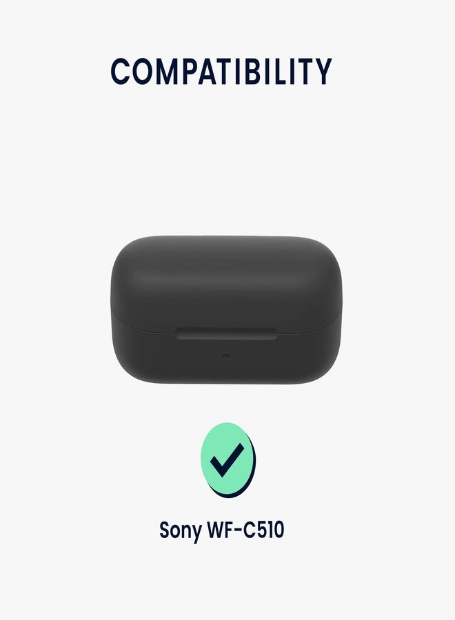 kwmobile Case Compatible with Sony WF-C510 Case - Silicone Cover Holder for Earbuds - Dark Green - Image 2